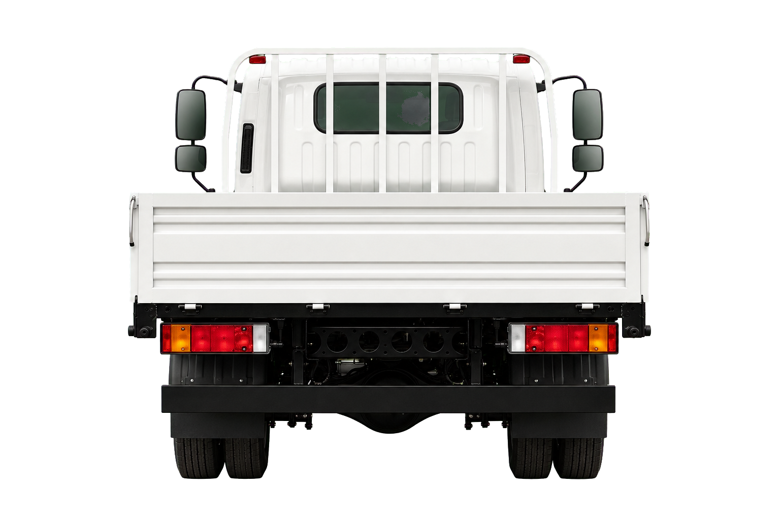 Higer EV H6T electric truck rear view with drop-side cargo bed